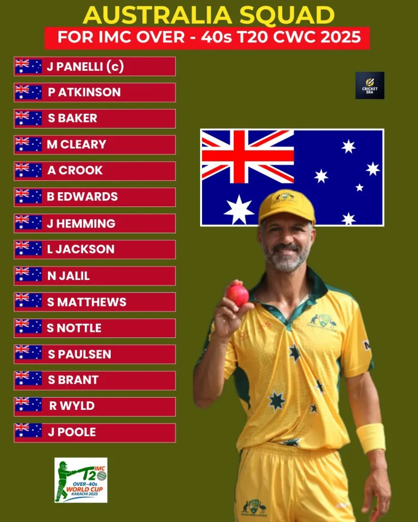 Australia Squad For IMC Over 40s T20 World Cup: AUS Players List