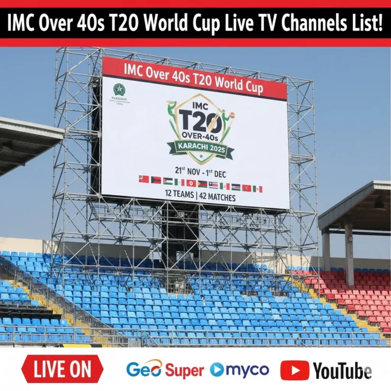 IMC Over 40s T20 World Cup 2025 live tv channels list