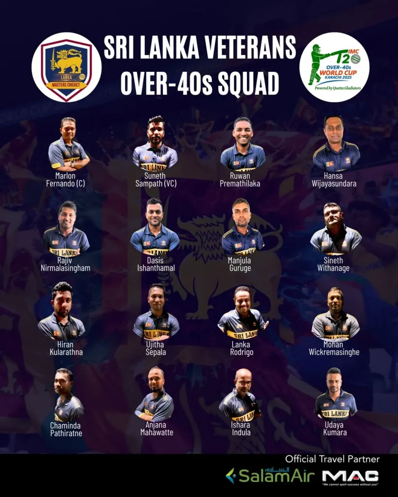 Sri Lanka Squad For IMC Over 40s T20 World Cup: SL Players List